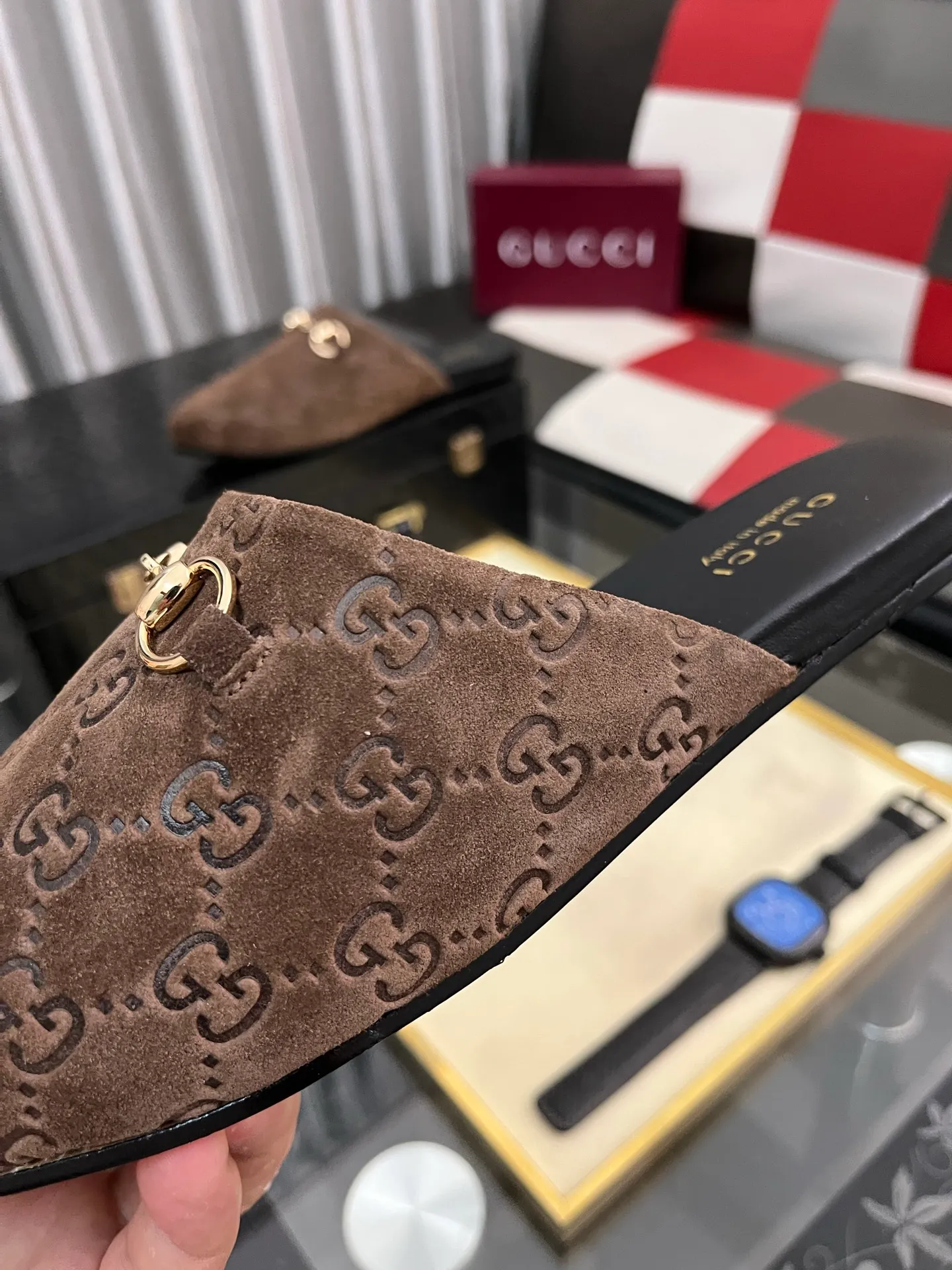 Men's shoes 💰480⌚️⌚️[Gucci] 2024 new season half-slip men's shoes, made of Italian imported first-layer frosted cowhide➕sheepskin lining, original hardware buckle, original combination wear-resistant outsole, real shot 🎬 Very comfortable on the feet, size 36-44